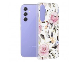 Husa Silicon Upzz Tech Marble Series, Compatibila Cu Samsung Galaxy A54 5G, Chloe White