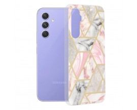 Husa Silicon Upzz Tech Marble Series, Compatibila Cu Samsung Galaxy A54 5G, Pink Hex