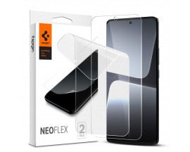 Set 2 Bucati, Folie Silicon Neo Flex Spigen, Pentru Xiaomi 13 Pro, Transparent, Case Friendly