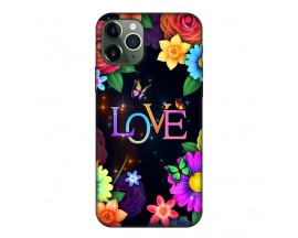 Husa Silicon Soft Upzz Print, Compatibila Cu iPhone 11 Pro, Floral Love