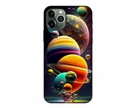 Husa Silicon Soft Upzz Print, Compatibila Cu iPhone 11 Pro, Planets