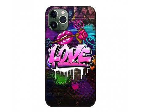 Husa Silicon Soft Upzz Print, Compatibila Cu iPhone 11 Pro, Rose Love