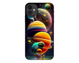 Husa Silicon Soft Upzz Print, Compatibila Cu iPhone 12 Mini, Planets