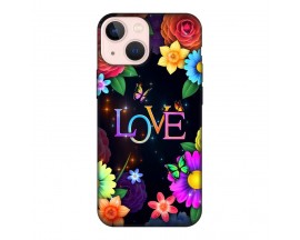 Husa Silicon Soft Upzz Print, Compatibila Cu iPhone 13 Mini, Floral Love