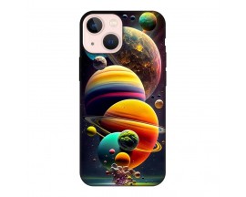 Husa Silicon Soft Upzz Print, Compatibila Cu iPhone 13 Mini, Planets