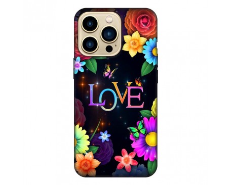 Husa Silicon Soft Upzz Print, Compatibila Cu iPhone 14 Pro, Floral Love