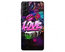 Husa Silicon Soft Upzz Print, Compatibila Cu Samsung Galaxy S21 Fe, Rose Love