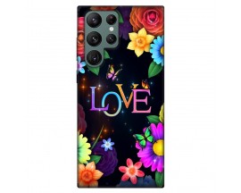 Husa Silicon Soft Upzz Print, Compatibila Cu Samsung Galaxy S22 Ultra, Floral Love