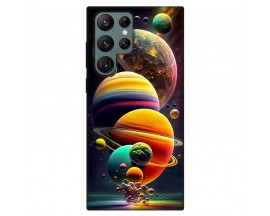 Husa Silicon Soft Upzz Print, Compatibila Cu Samsung Galaxy S22 Ultra, Planets