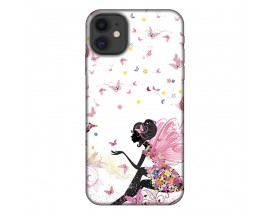 Husa Silicon Soft Upzz Print, Compatibila Cu iPhone 12 Mini, Pink Fairy