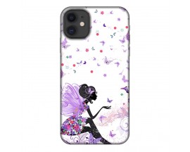 Husa Silicon Soft Upzz Print, Compatibila Cu iPhone 12 Mini, Purple Fairy