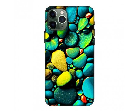 Husa Silicon Soft Upzz Print, Compatibila Cu iPhone 11 Pro Max, Color Stones