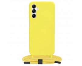 Husa Upzz Techsuit Crossbody Compatibila Cu Samsung Galaxy A14 4G / A14 5G, Snur De Prindere Inclus, Silicon Soft, Yellow