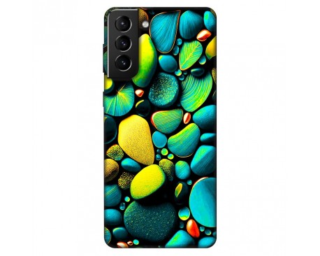Husa Silicon Soft Upzz Print, Compatibila Cu Samsung Galaxy S21 Fe, Color Stones