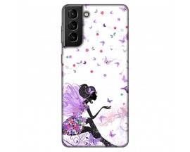 Husa Silicon Soft Upzz Print, Compatibila Cu Samsung Galaxy S21 Fe, Purple Fairy