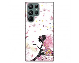 Husa Silicon Soft Upzz Print, Compatibila Cu Samsung Galaxy S22 Ultra, Pink Fairy