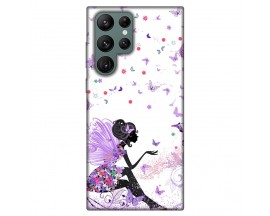 Husa Silicon Soft Upzz Print, Compatibila Cu Samsung Galaxy S22 Ultra, Purple Fairy