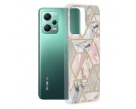 Husa Silicon Upzz Tech Marble Series, Compatibila Cu Xiaomi Redmi Note 12 5G / Poco X5 - Pink Hex