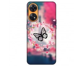 Husa Silicon Soft Upzz Print, Compatibila Cu Oppo Reno 8T 4G, Butterfly