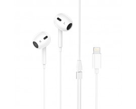 Casti Handsfree In-ear Borofone, Mufa Lightning, Compatibile Cu iPhone, Albe - BM30 Max Acoustic