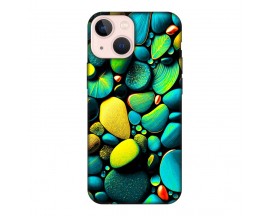 Husa Silicon Soft Upzz Print, Compatibila Cu iPhone 15 Plus, Color Stones