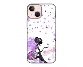 Husa Silicon Soft Upzz Print, Compatibila Cu iPhone 15 Plus, Purple Fairy