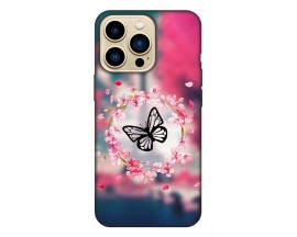 Husa Silicon Soft Upzz Print, Compatibila Cu iPhone 15 Pro, Butterfly