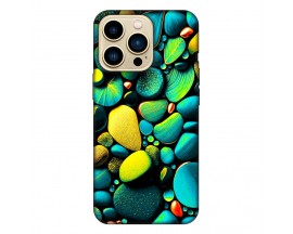 Husa Silicon Soft Upzz Print, Compatibila Cu iPhone 15 Pro, Color Stones