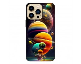 Husa Silicon Soft Upzz Print, Compatibila Cu iPhone 15 Pro, Planets