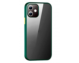 Husa Usams Pro Compatibila Cu iPhone 12 Mini, Rama Verde, Spate Transparent