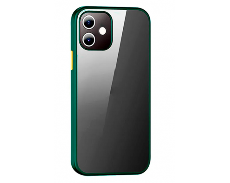Husa Usams Pro Compatibila Cu iPhone 12 Mini, Rama Verde, Spate Transparent