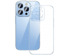 Husa Upzz Slim New Compatibila Cu iPhone 15 Pro, Silicon Super Transparent, Grosime 2mm, Protectie La camera