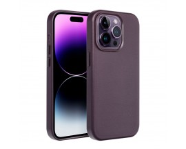 Husa Upzz Leather Cu Functie Magsafe Compatibila Cu iPhone 15, Violet