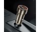 Incarcator Auto Dual Hoco Z46A Usb QC 3.0 + Usb - C, Putere 20W, Cablu Type C Inclus, Gri Metal