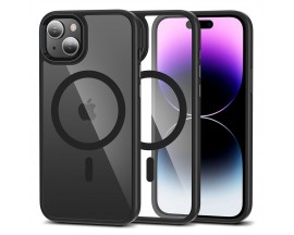 Carcasa Tech-protect Magmat Magsafe Compatibila Cu iPhone 15, Transparenta Cu Margine Neagra