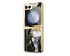 Husa Tech Protect Mood Marble Compatibila Cu Samsung Galaxy Z Flip 5, Negru Gold