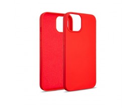 Husa Spate Upzz No Logo, Compatibila Cu iPhone 15 Plus, Alcantara La Interior, Red