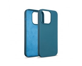Husa Spate Upzz No Logo, Compatibila Cu iPhone 15 Pro Max, Alcantara La Interior, Blue