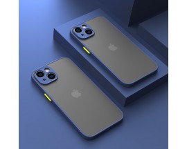 Husa Upzz ProShock Compatibila Cu iPhone 15, Protectie La Camera, Rama Albastru