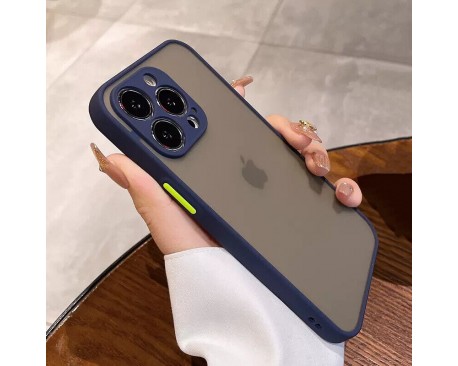 Husa Upzz ProShock Compatibila Cu iPhone 15 Pro Max, Protectie La Camera, Rama Albastra