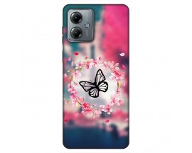 Husa Silicon Soft Upzz Print, Compatibila Cu Motorola Moto G14, Butterfly