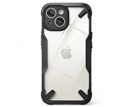 Husa Spate Premium Ringke Fusion X, Compatibila Cu iPhone 15, Transparenta, Cu Rama Neagra