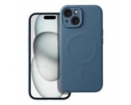 Husa Spate Upzz Silicone Magsafe Compatibila Cu iPhone 15, Microfibra La Interior, Blue