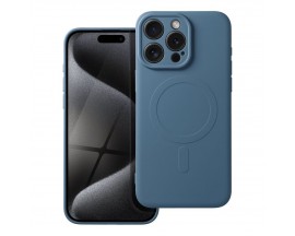 Husa Spate Upzz Silicone Magsafe Compatibila Cu iPhone 15 Pro Max, Microfibra La Interior, Blue