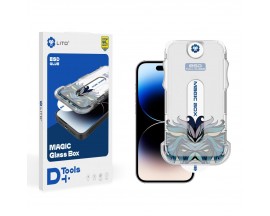 Folie Sticla Securizata Lito Magic Box Compatibila Cu iPhone 15 Pro Max, Transparent, Montaj Usor Cu Aplicator