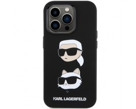 Husa Spate Karl Lagerfeld Compatibila Cu iPhone 15 Pro, Colectia Silicon Karl & Choupette, Negru - 164812