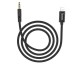 Cablu Aux Audio Hoco UPA13 Jack 3.5mm la Lightning, Lungime 1M, Textil, Negru