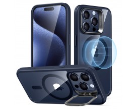 Husa Spate Esr Classic Halolock Cu Functie Magsafe Compatibila Cu iPhone 15 Pro, Protectie si Stand La Camera, Blue