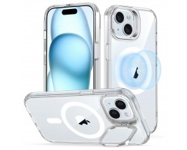 Husa Spate Esr Classic Halolock Cu Functie Magsafe Compatibila Cu iPhone 15 Plus, Protectie si Stand La Camera, Transparent