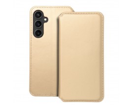 Husa Flip Carte Upzz Dual Pocket Compatibila Cu Samsung Galaxy S23 FE, Piele Ecologica, Gold